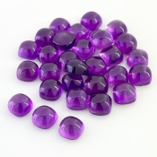 84.60 Carat African Amethyst 8mm Smooth Square Cushion Shape AA Grade Cabochons Parcel - Total 30 Pcs.