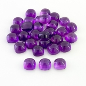 84.60 Carat African Amethyst 8mm Smooth Square Cushion Shape AA Grade Cabochons Parcel - Total 30 Pcs.