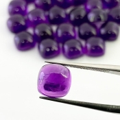 72 Carat African Amethyst 8mm Smooth Square Cushion Shape AA Grade Cabochons Parcel - Total 25 Pcs.