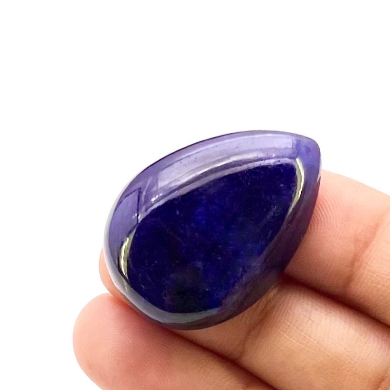 63.10 Carat Blue Sapphire 22x31mm Smooth Pear Shape A Grade Loose Cabochon - Total 1 Pc.