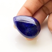 63.10 Carat Blue Sapphire 22x31mm Smooth Pear Shape A Grade Loose Cabochon - Total 1 Pc.