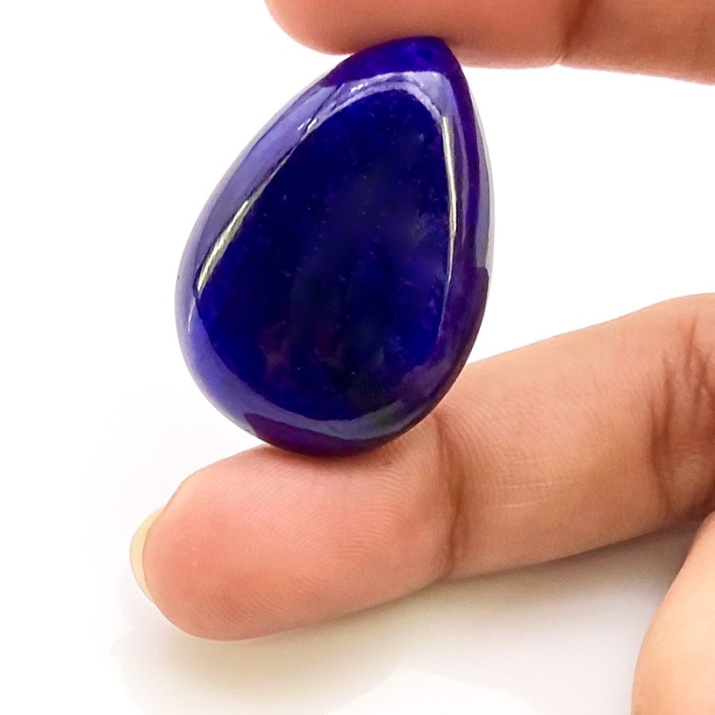63.10 Carat Blue Sapphire 22x31mm Smooth Pear Shape A Grade Loose Cabochon - Total 1 Pc.