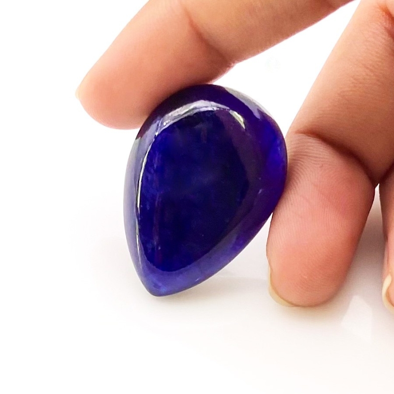 63.10 Carat Blue Sapphire 22x31mm Smooth Pear Shape A Grade Loose Cabochon - Total 1 Pc.