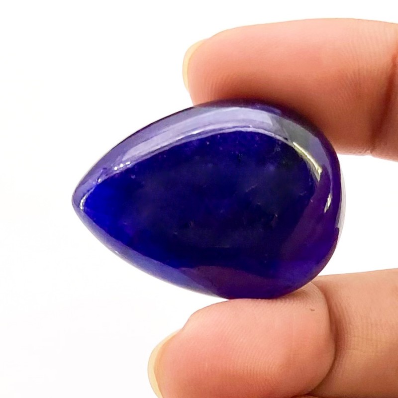 63.10 Carat Blue Sapphire 22x31mm Smooth Pear Shape A Grade Loose Cabochon - Total 1 Pc.