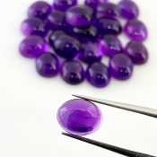 66.15 Carat African Amethyst 10X8mm Smooth Oval Shape A Grade Cabochons Parcel - Total 23 Pcs.