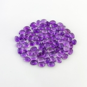 35.20 Carat African Amethyst 6x4mm Smooth Oval Shape A Grade Cabochons Parcel - Total 80 Pcs.