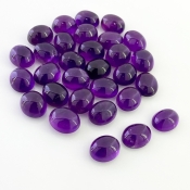 133.10 Cts. African Amethyst 11x9mm Smooth Oval Shape A Grade Cabochons Parcel - Total 30 Pcs.