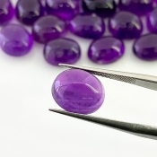 133.10 Cts. African Amethyst 11x9mm Smooth Oval Shape A Grade Cabochons Parcel - Total 30 Pcs.