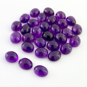 133.10 Cts. African Amethyst 11x9mm Smooth Oval Shape A Grade Cabochons Parcel - Total 30 Pcs.