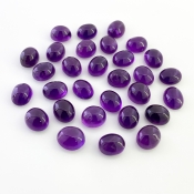 133.10 Cts. African Amethyst 11x9mm Smooth Oval Shape A Grade Cabochons Parcel - Total 30 Pcs.