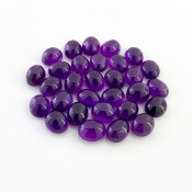 133.10 Cts. African Amethyst 11x9mm Smooth Oval Shape A Grade Cabochons Parcel - Total 30 Pcs.