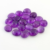 72.10 Cts. African Amethyst 11x9mm Smooth Oval Shape A Grade Cabochons Parcel - Total 20 Pcs.