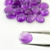 72.10 Cts. African Amethyst 11x9mm Smooth Oval Shape A Grade Cabochons Parcel - Total 20 Pcs.