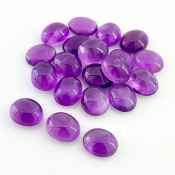 72.10 Cts. African Amethyst 11x9mm Smooth Oval Shape A Grade Cabochons Parcel - Total 20 Pcs.