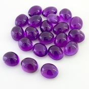 88.25 Cts. African Amethyst 11x9mm Smooth Oval Shape A Grade Cabochons Parcel - Total 21 Pcs.