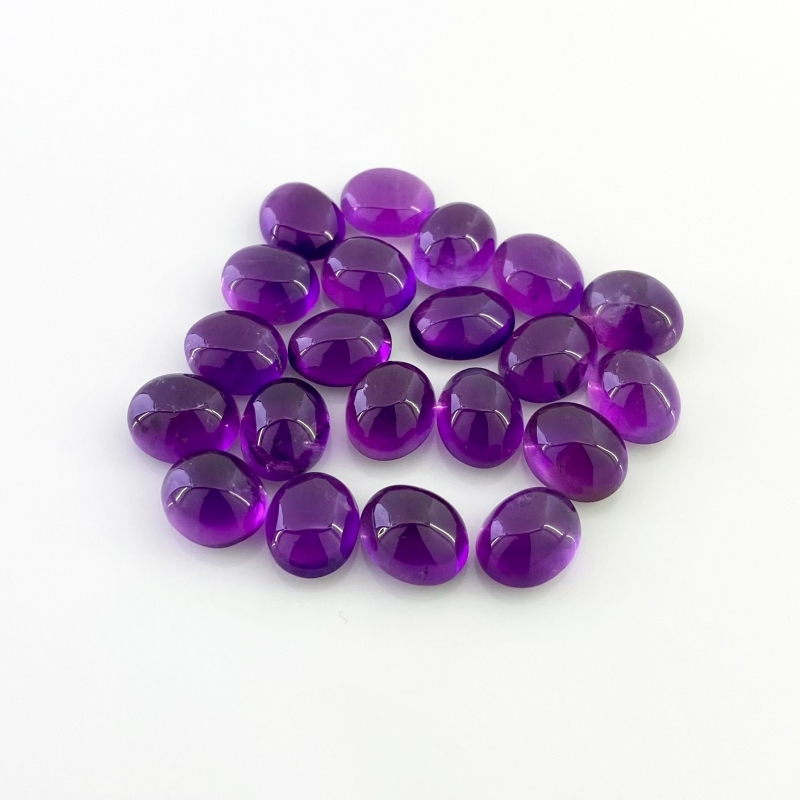 88.25 Cts. African Amethyst 11x9mm Smooth Oval Shape A Grade Cabochons Parcel - Total 21 Pcs.