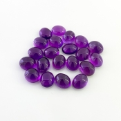 88.25 Cts. African Amethyst 11x9mm Smooth Oval Shape A Grade Cabochons Parcel - Total 21 Pcs.