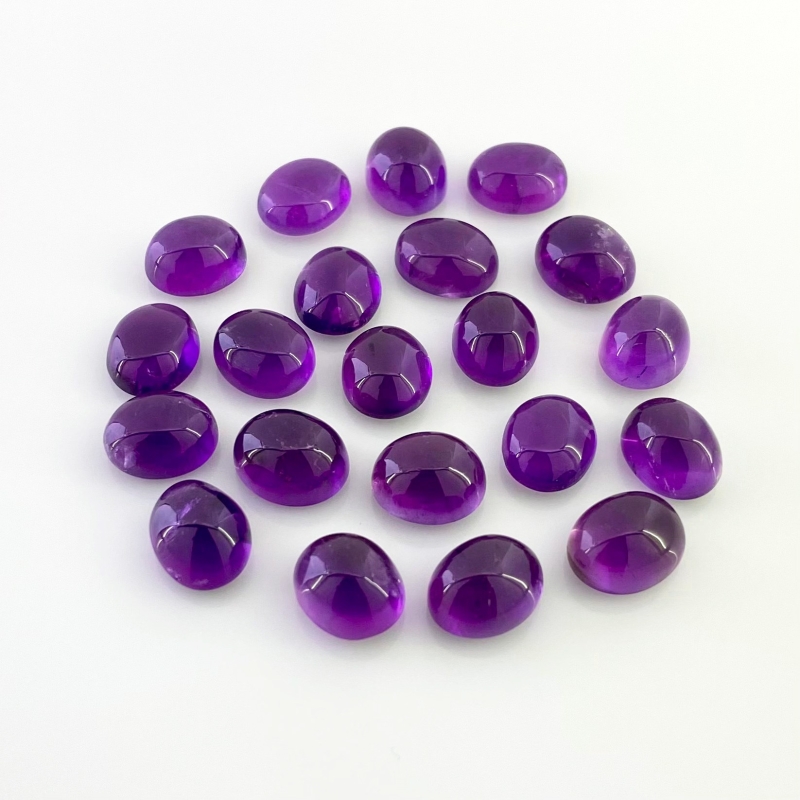 88.25 Cts. African Amethyst 11x9mm Smooth Oval Shape A Grade Cabochons Parcel - Total 21 Pcs.