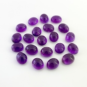 88.25 Cts. African Amethyst 11x9mm Smooth Oval Shape A Grade Cabochons Parcel - Total 21 Pcs.