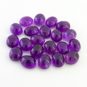 88.25 Cts. African Amethyst 11x9mm Smooth Oval Shape A Grade Cabochons Parcel - Total 21 Pcs.