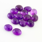 71.90 Cts. African Amethyst 12x10mm Smooth Oval Shape A Grade Cabochons Parcel - Total 14 Pcs.