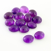 71.90 Cts. African Amethyst 12x10mm Smooth Oval Shape A Grade Cabochons Parcel - Total 14 Pcs.