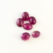 8.45 Cts. Rubellite Tourmaline 7x5.5-8x6mm Smooth Oval Shape A Grade Cabochons Parcel - Total 6 Pcs.