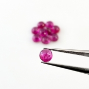 6.10 Cts. Pink Tourmaline 5mm Smooth Round Shape AA Grade Cabochons Parcel - Total 10 Pcs.
