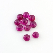 6.10 Cts. Pink Tourmaline 5mm Smooth Round Shape AA Grade Cabochons Parcel - Total 10 Pcs.