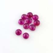 6.10 Cts. Pink Tourmaline 5mm Smooth Round Shape AA Grade Cabochons Parcel - Total 10 Pcs.