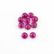 6.10 Cts. Pink Tourmaline 5mm Smooth Round Shape AA Grade Cabochons Parcel - Total 10 Pcs.