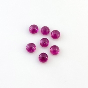 5.55 Carat Pink Tourmaline 5.5mm Smooth Round Shape AA Grade Cabochons Parcel - Total 7 Pcs.
