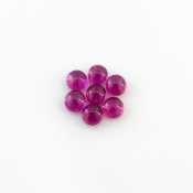 5.55 Carat Pink Tourmaline 5.5mm Smooth Round Shape AA Grade Cabochons Parcel - Total 7 Pcs.