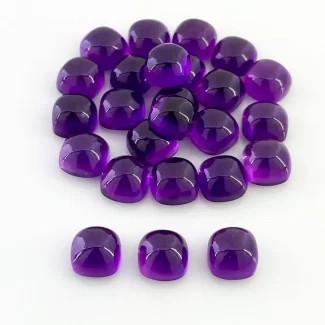 71.50 Carat African Amethyst 8mm Smooth Square Cushion Shape AA Grade Cabochons Parcel - Total 25 Pcs.