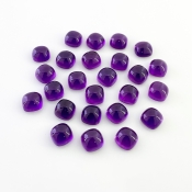 71.50 Carat African Amethyst 8mm Smooth Square Cushion Shape AA Grade Cabochons Parcel - Total 25 Pcs.