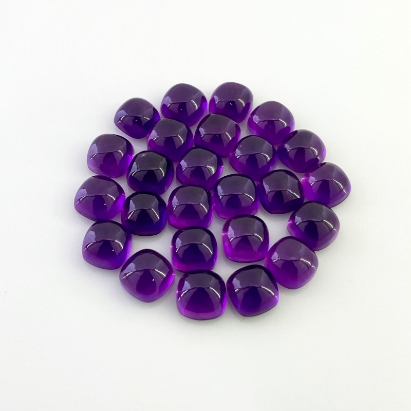 71.50 Carat African Amethyst 8mm Smooth Square Cushion Shape AA Grade Cabochons Parcel - Total 25 Pcs.