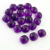 57.50 Carat African Amethyst 8mm Smooth Square Cushion Shape AA Grade Cabochons Parcel - Total 20 Pcs.