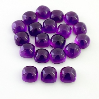 57.50 Carat African Amethyst 8mm Smooth Square Cushion Shape AA Grade Cabochons Parcel - Total 20 Pcs.