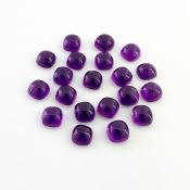 57.50 Carat African Amethyst 8mm Smooth Square Cushion Shape AA Grade Cabochons Parcel - Total 20 Pcs.