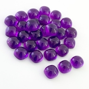 86.80 Carat African Amethyst 8mm Smooth Square Cushion Shape AA Grade Cabochons Parcel - Total 30 Pcs.