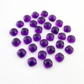 86.80 Carat African Amethyst 8mm Smooth Square Cushion Shape AA Grade Cabochons Parcel - Total 30 Pcs.