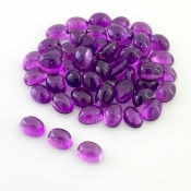 51.75 Carat African Amethyst 7x5mm Smooth Oval Shape A Grade Cabochons Parcel - Total 54 Pcs.