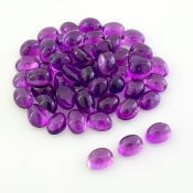 51.75 Carat African Amethyst 7x5mm Smooth Oval Shape A Grade Cabochons Parcel - Total 54 Pcs.
