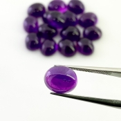 35.75 Carat African Amethyst 9x7mm Smooth Oval Shape A Grade Cabochons Parcel - Total 16 Pcs.