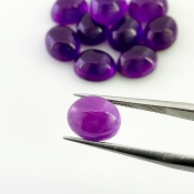24.70 Carat African Amethyst 9x7mm Smooth Oval Shape A Grade Cabochons Parcel - Total 11 Pcs.