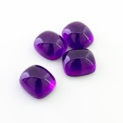 43.50 Carat African Amethyst 14x12mm Smooth Cushion Shape A Grade Cabochons Parcel - Total 4 Pcs.