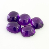 66.40 Carat African Amethyst 16x14mm Smooth Cushion Shape A Grade Cabochons Parcel - Total 5 Pcs.