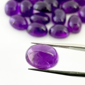 159.10 Cts. African Amethyst 14x10mm Smooth Oval Shape A Grade Cabochons Parcel - Total 21 Pcs.