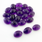 159.10 Cts. African Amethyst 14x10mm Smooth Oval Shape A Grade Cabochons Parcel - Total 21 Pcs.