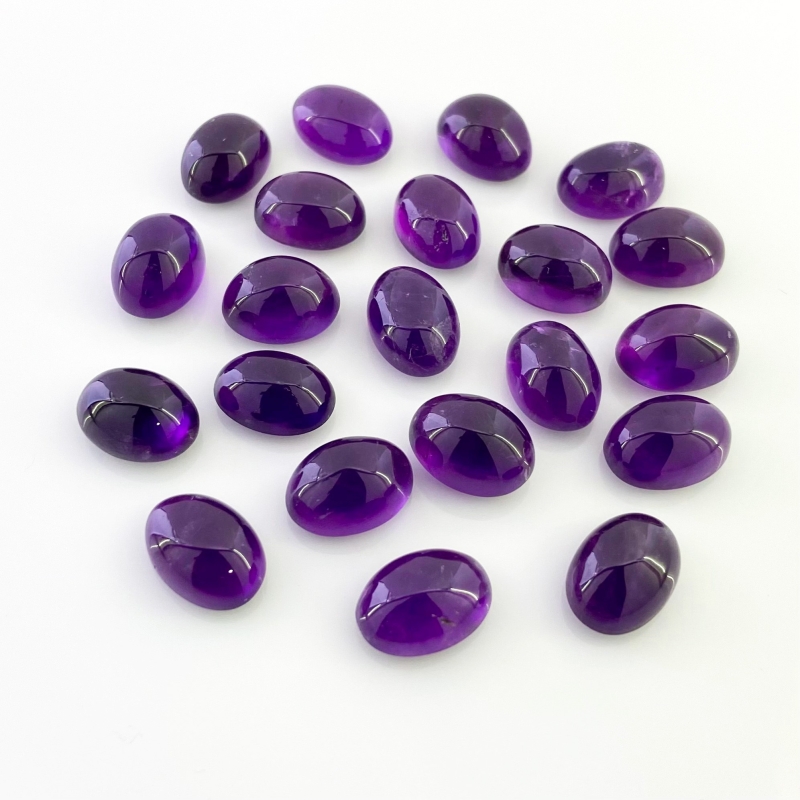 159.10 Cts. African Amethyst 14x10mm Smooth Oval Shape A Grade Cabochons Parcel - Total 21 Pcs.